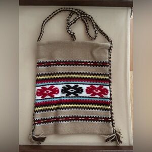 Bohemian Tan and Multicolor Woven Bag. Never used.